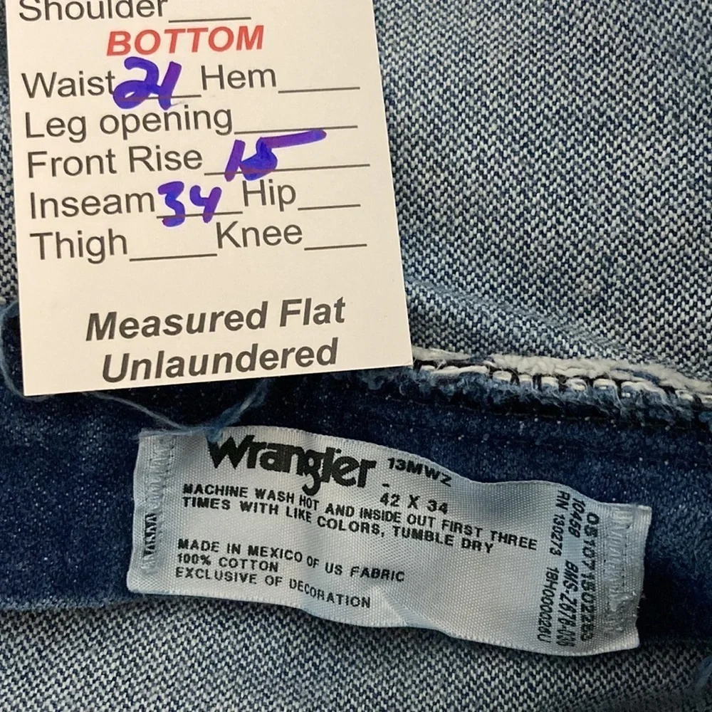Wrangler 13MWZ Big & Tall Blue Work pants. 42 x 34. 15”‎ rise. 3 available 122. - Picture 6 of 6